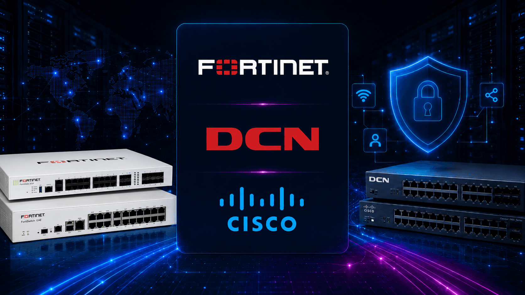 Seguridad y networking empresarial con Fortinet, DCN y Cisco